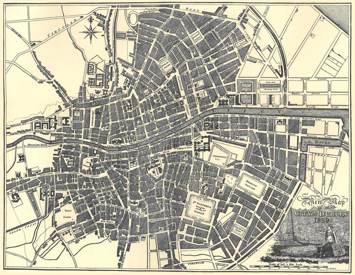 ダブリンの歴史的な地図