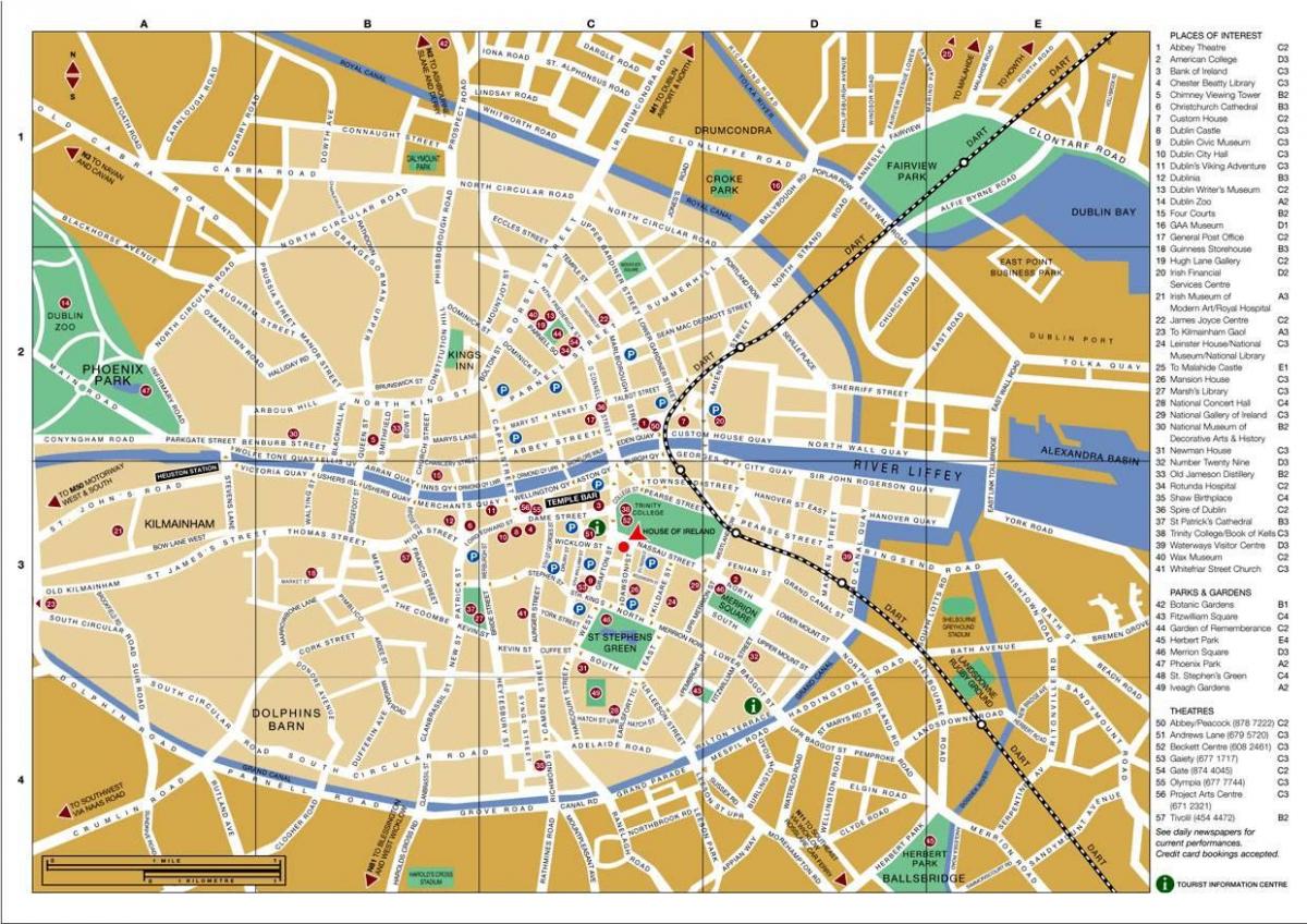 ダブリン市内中心部の地図