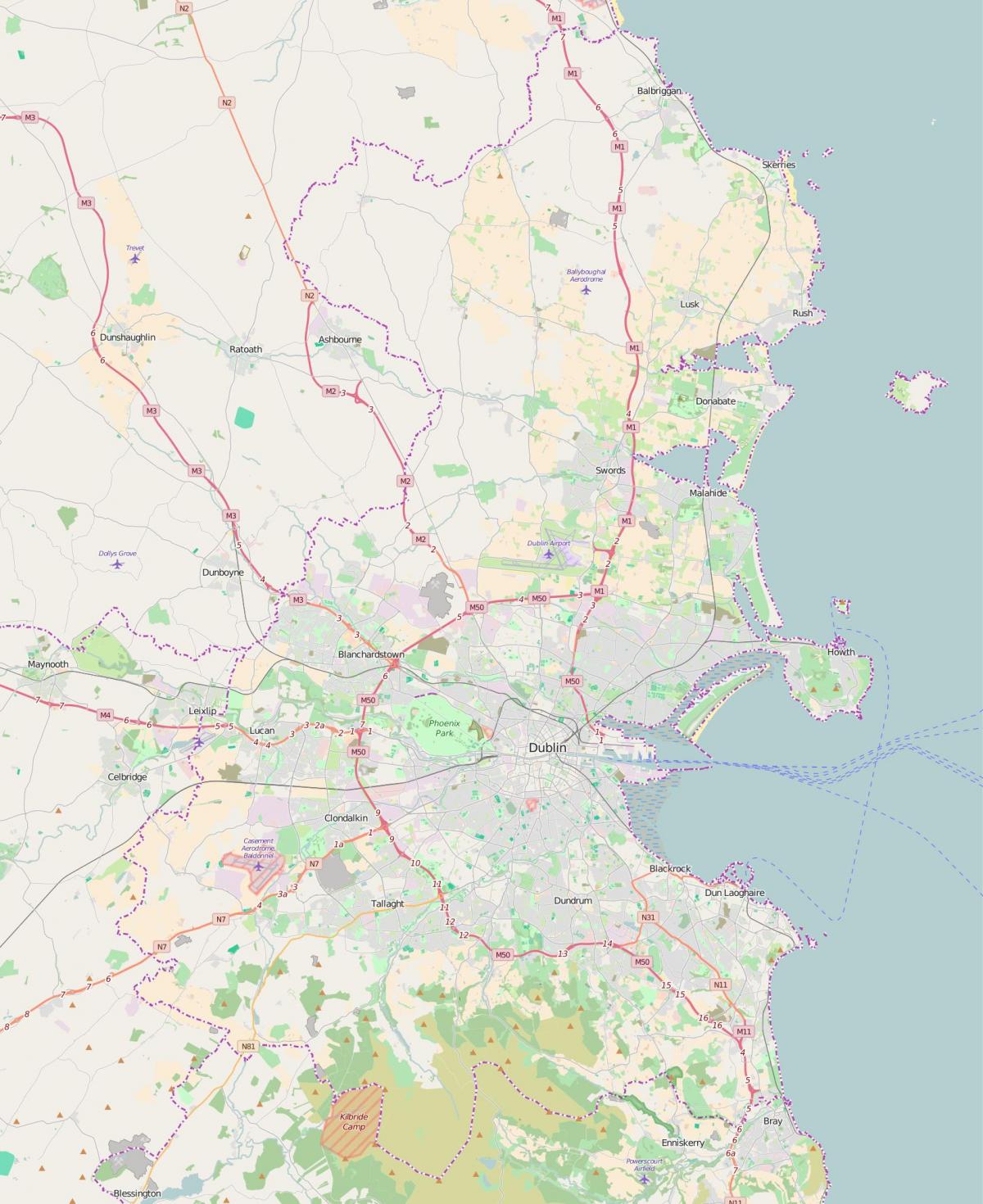 ダブリンの空港マップ