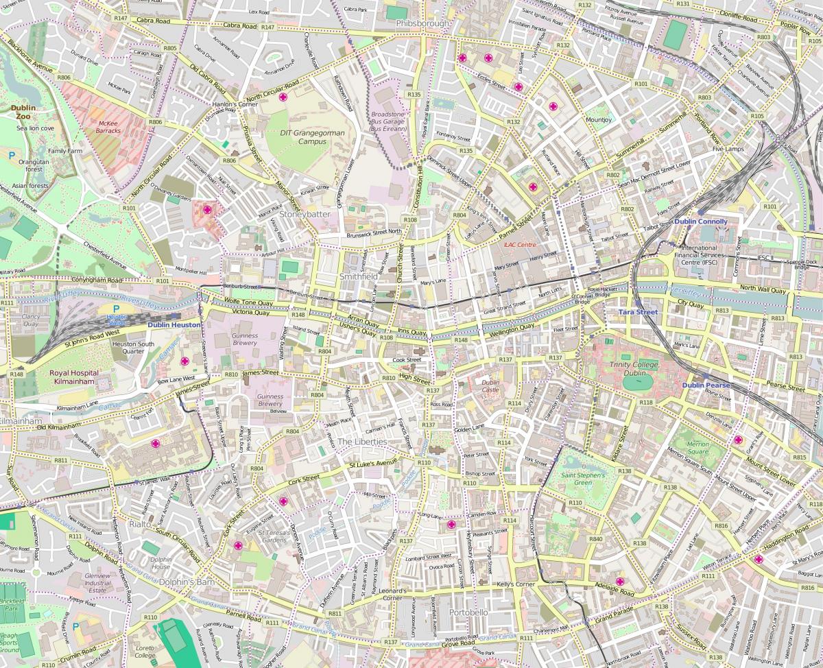 ダブリンの街並みマップ