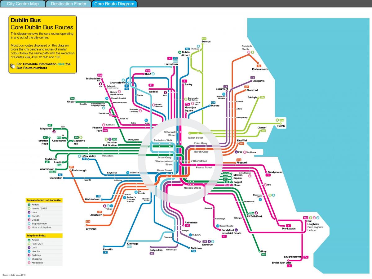 ダブリンのバスステーションマップ