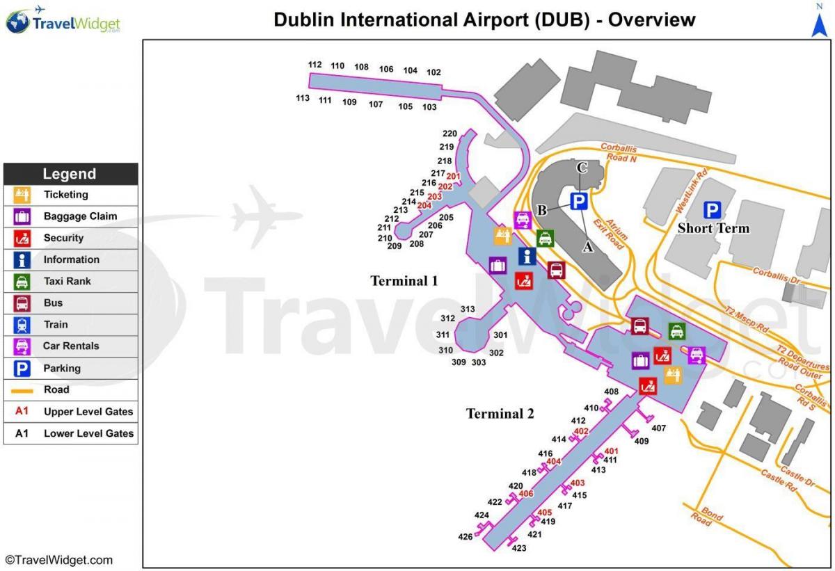 ダブリン空港ターミナルマップ